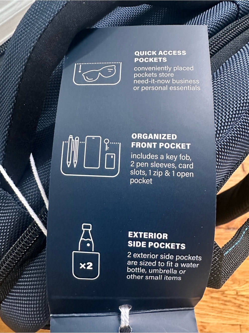 NEW Samsonite Navy Backpack - Picture 6 of 13